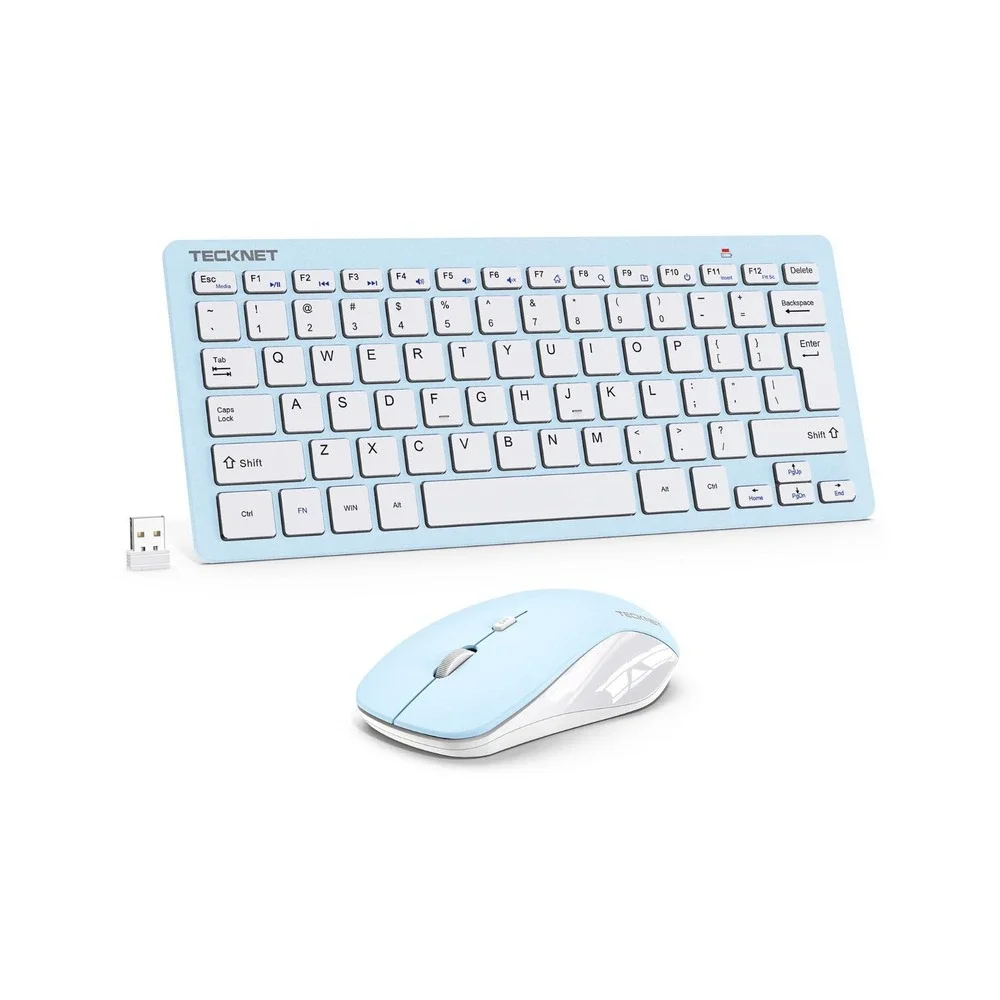 TECKNET Wireless Keyboard and Mouse Combo 2.4GHz Mini Set – Silent Keys & 1600